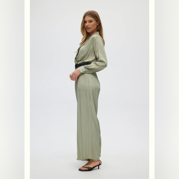 Joie/ Elegant Sage Green Jumpsuit/ Pleated/ Size US S - Picture 5 of 16